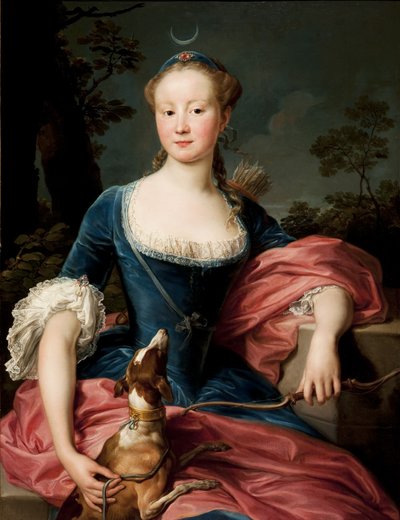 Retrato de una dama como Diana la cazadora de Pompeo Batoni